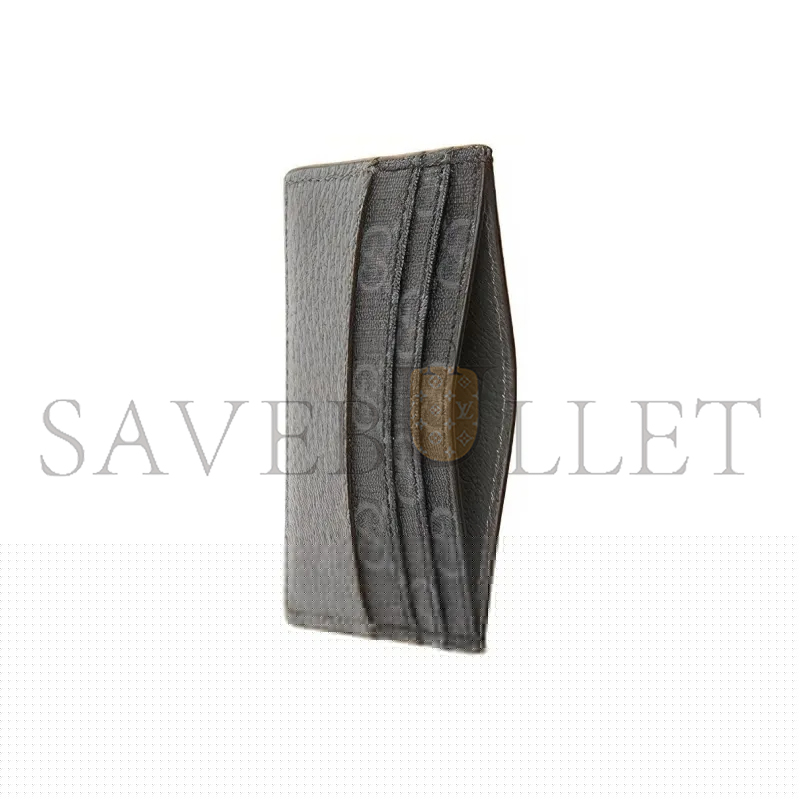 G*u*i canvas with leather binding card holder 701425 (10*7cm)